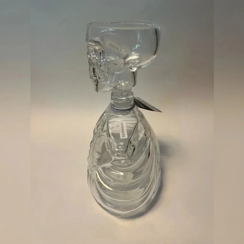 NEW GODINGER Skellington Skeleton Shaped Decanter & Skull Glass shot